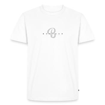 J’adore les vêtements / Bonjour - T-shirt Premium bio Homme - blanc - Devant - Nico (187cm)