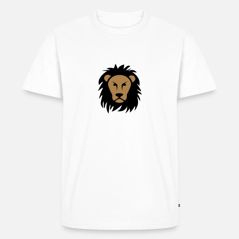 Löwe - Männer Premium Bio T-Shirt - Weiß