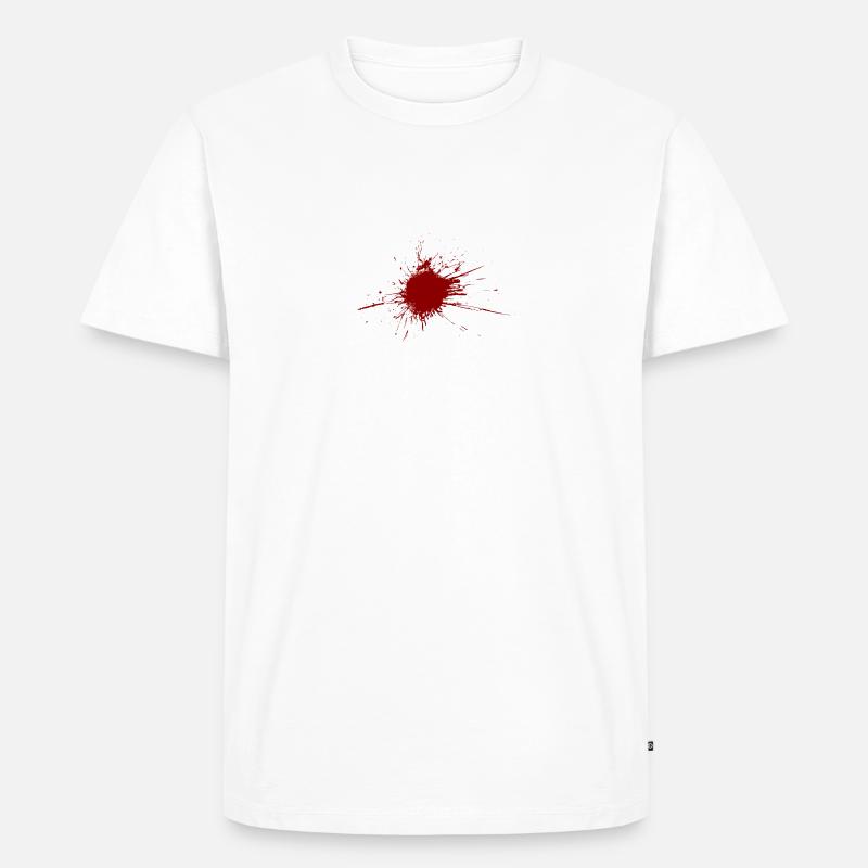 Blutspritzer aus einer Kugel Wunde - Männer Premium Bio T-Shirt - Weiß