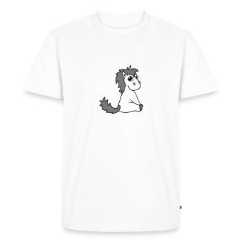 poulain mignon assis cheval de poney de bande dess - T-shirt Premium bio Homme - blanc - Devant - Nico (187cm)