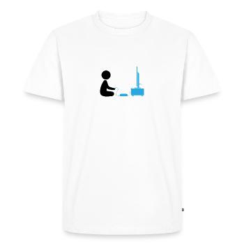 A Boy Plays With His Games Console - Men's Premium Organic T-Shirt - white - Front - Nico (187cm)