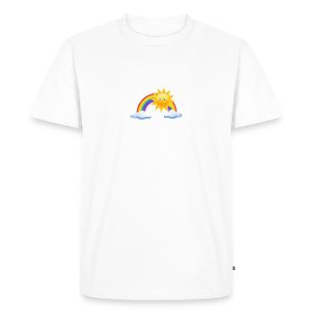 Sun, arc en ciel, nuages - T-shirt Premium bio Homme - blanc - Devant - Nico (187cm)