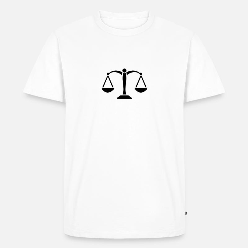 Waage - Männer Premium Bio T-Shirt - Weiß