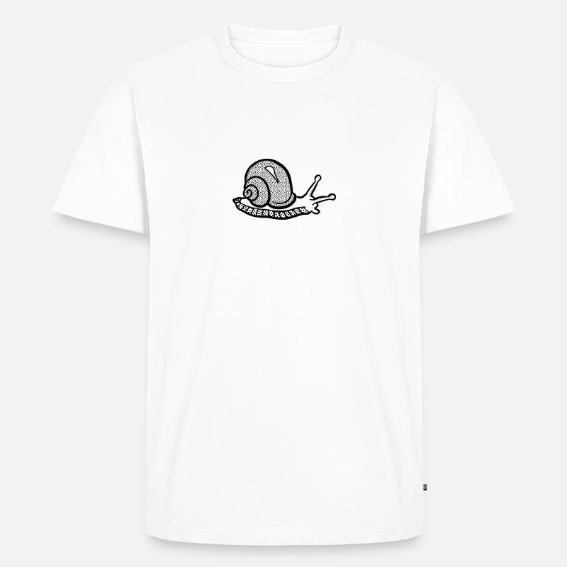 Snail noir et withe - T-shirt Premium bio Homme - blanc
