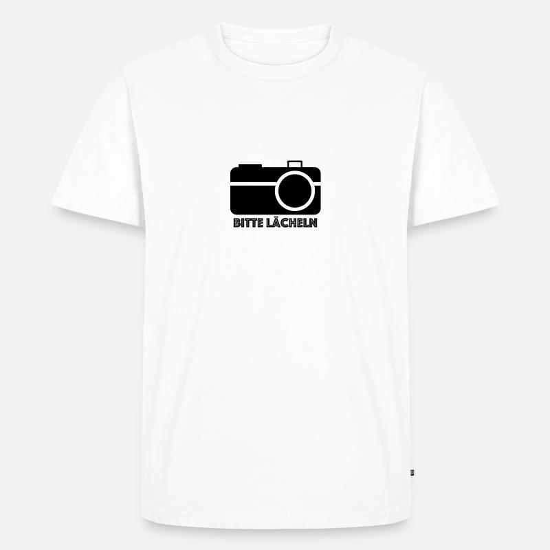 Bitte Lächeln - Männer Premium Bio T-Shirt - Weiß