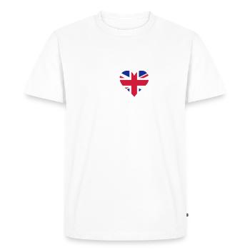 J'aime le Royaume-Uni - T-shirt Premium bio Homme - blanc - Devant - Nico (187cm)