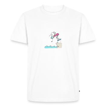 Swimming (Pr) - Men's Premium Organic T-Shirt - white - Front - Nico (187cm)