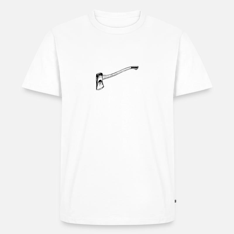 Axt - Männer Premium Bio T-Shirt - Weiß