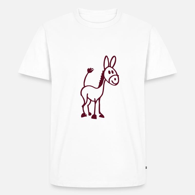 Eselchen - Männer Premium Bio T-Shirt - Weiß