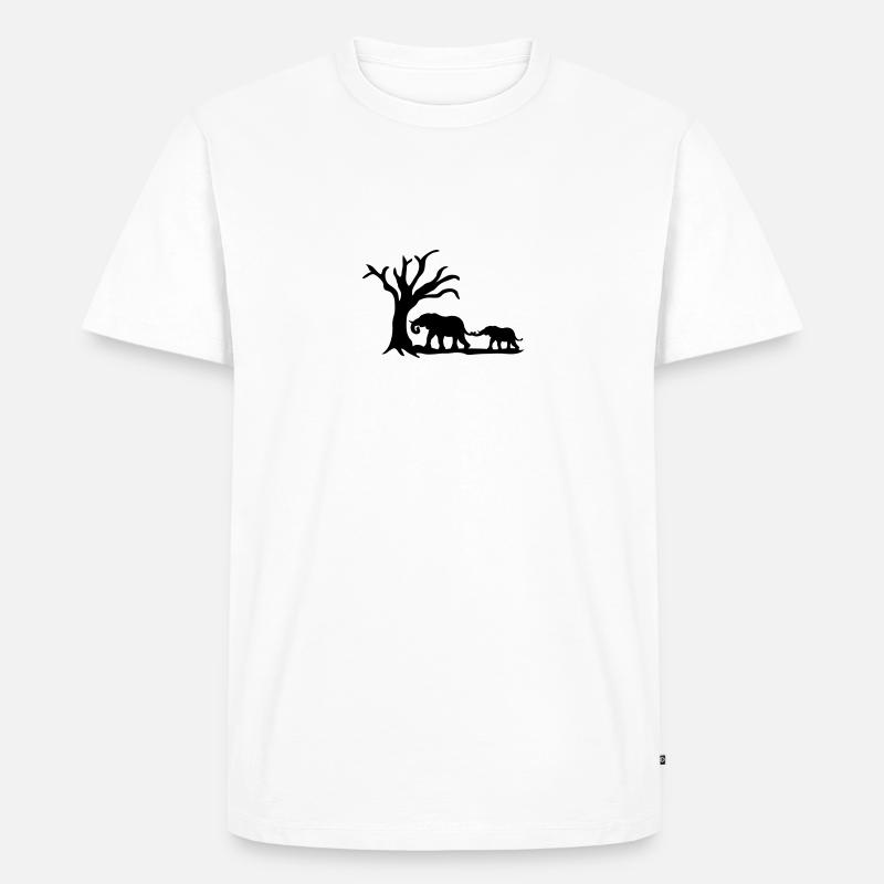 Elephants - Männer Premium Bio T-Shirt - Weiß