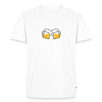 Mug à bière Emblème de la bière 3c - T-shirt Premium bio Homme - blanc - Devant - Nico (187cm)