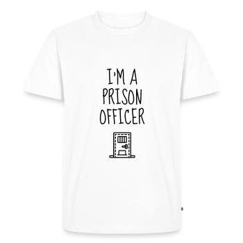 gardien de prison / surveillant / police / juge - T-shirt Premium bio Homme - blanc - Devant - Nico (187cm)
