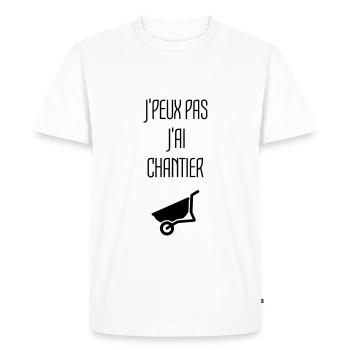Chantier Construction Maçon Ciment Construire - T-shirt Premium bio Homme - blanc - Devant - Nico (187cm)