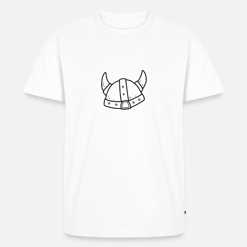 Wikingerhelm - Männer Premium Bio T-Shirt - Weiß