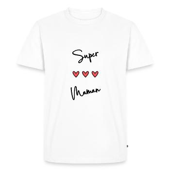 BONNE FÊTE MAMAN. MAMAN. FÊTE DES MÈRES. FÊTE - T-shirt Premium bio Homme - blanc - Devant - Nico (187cm)