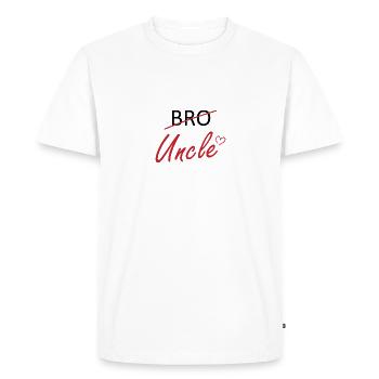 Pregnancy: Bro - Uncle - Men's Premium Organic T-Shirt - white - Front - Nico (187cm)