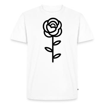 Pink Flower - Men's Premium Organic T-Shirt - white - Front - Nico (187cm)