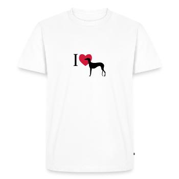 I love Galgo Español - T-shirt Premium bio Homme - blanc - Devant - Nico (187cm)