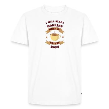 Coffee - T-shirt Premium bio Homme - blanc - Devant - Nico (187cm)