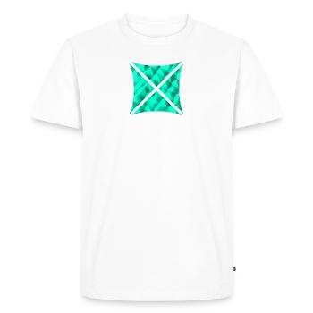 Abstract Polygon Design Turquoise - Men's Premium Organic T-Shirt - white - Front - Nico (187cm)