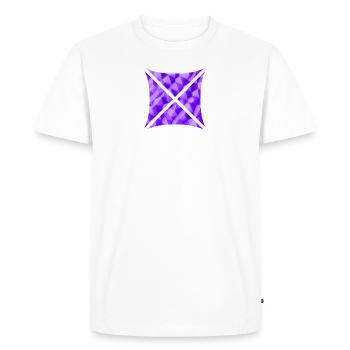 Abstract polygon design purple - Men's Premium Organic T-Shirt - white - Front - Nico (187cm)