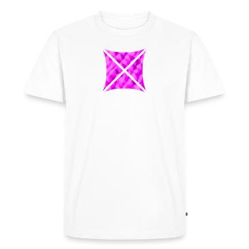 Conception de polygone abstrait rose - T-shirt Premium bio Homme - blanc - Devant - Nico (187cm)