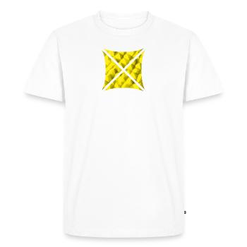 Conception de polygone abstrait jaune - T-shirt Premium bio Homme - blanc - Devant - Nico (187cm)