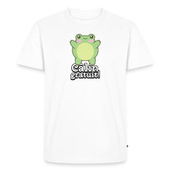 Câlin gratuit. Grenouille mignonne. - T-shirt Premium bio Homme - blanc - Devant - Nico (187cm)