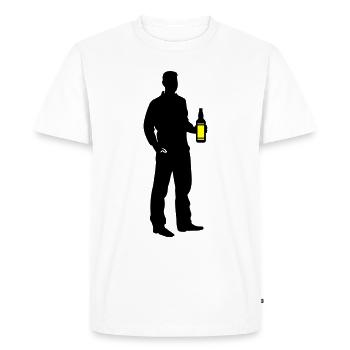 Icône de silhouette de buveur - T-shirt Premium bio Homme - blanc - Devant - Nico (187cm)