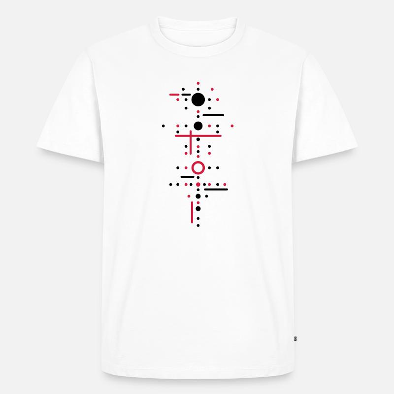 Punkte und Linien - Männer Premium Bio T-Shirt - Weiß