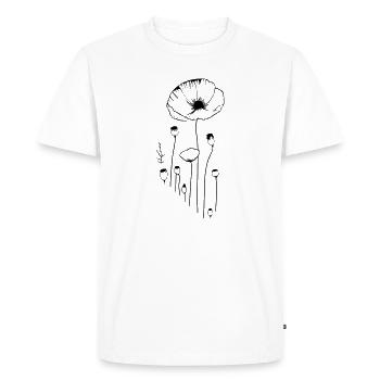 Poppy - flowers and capsules of opium poppy - Men's Premium Organic T-Shirt - white - Front - Nico (187cm)