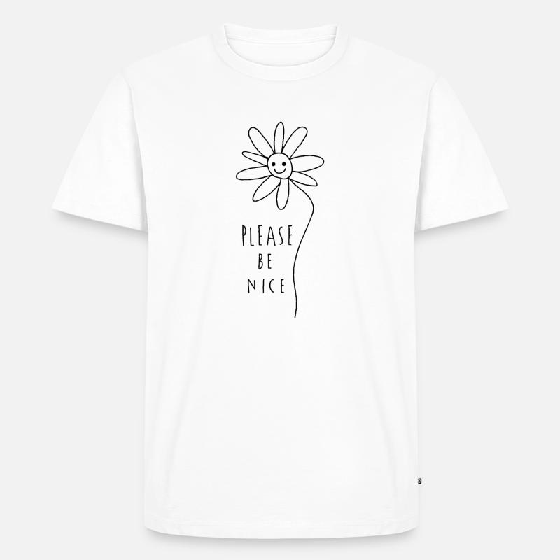 Please be nice – Friendly Minimal Statement - Men's Premium Organic T-Shirt - white