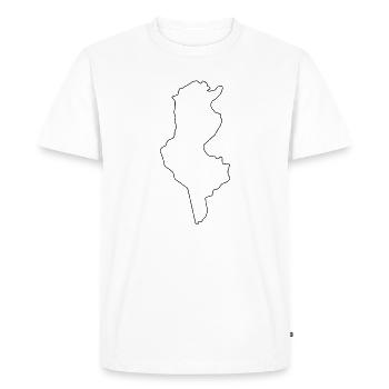 Carte panoramique de la Tunisie - T-shirt Premium bio Homme - blanc - Devant - Nico (187cm)
