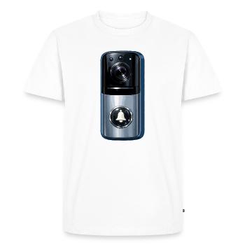 Lentille de sonnette intelligente - T-shirt Premium bio Homme - blanc - Devant - Nico (187cm)
