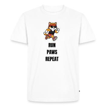 RUN_PAWS_REPEAT - T-shirt Premium bio Homme - blanc - Devant - Nico (187cm)