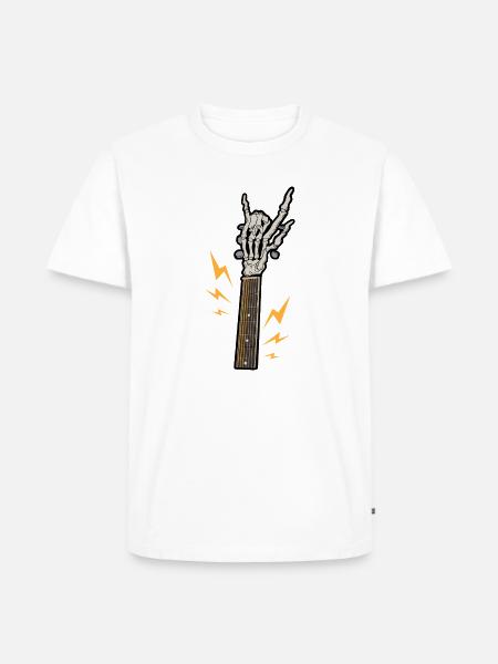 Gitarre Skelett Rock - Männer Premium Bio T-Shirt - Weiß