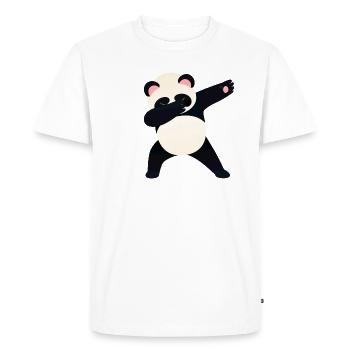 Panda Dab Dance - Cool Gift - Men's Premium Organic T-Shirt - white - Front - Nico (187cm)