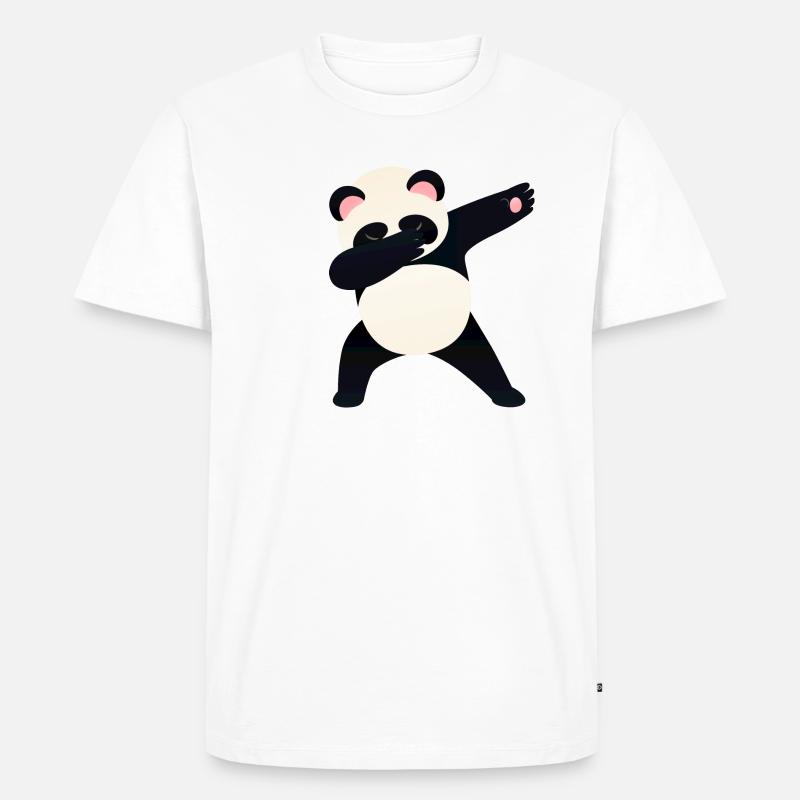 Panda Dab Dance - Cool Gift - Männer Premium Bio T-Shirt - Weiß