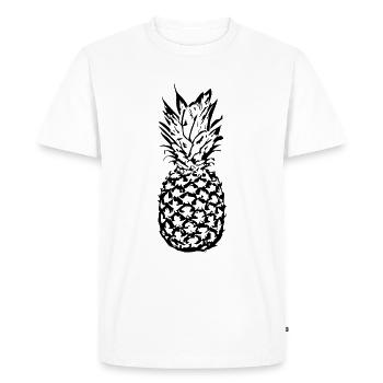 Pineapple black - Men's Premium Organic T-Shirt - white - Front - Nico (187cm)