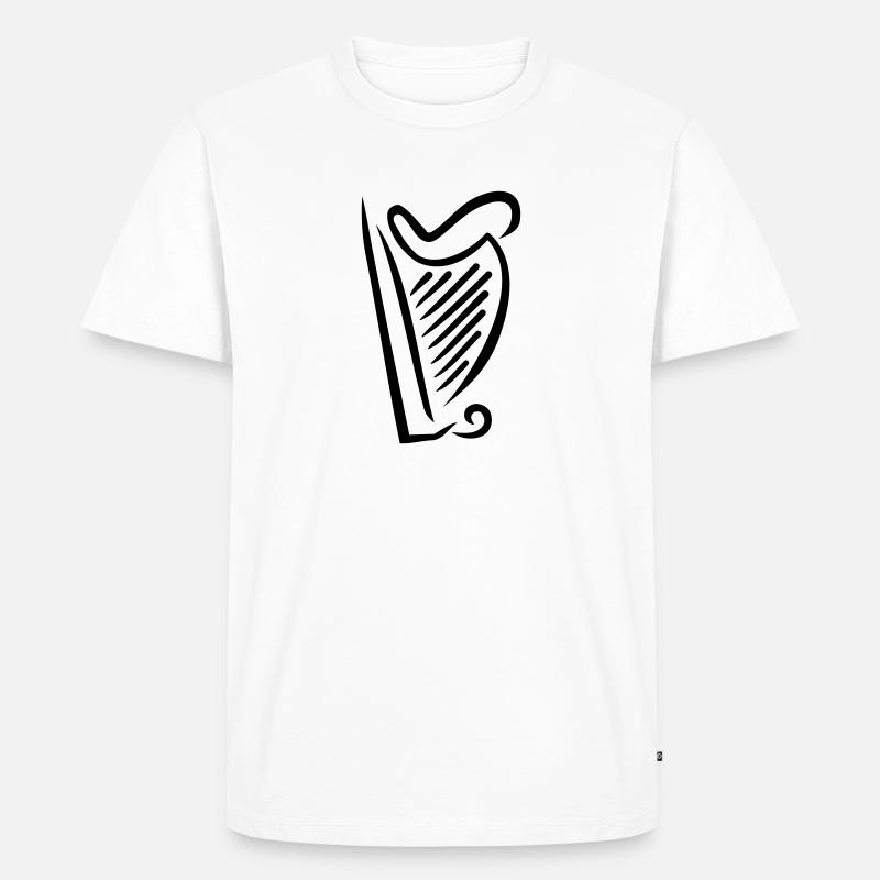Harfe - Männer Premium Bio T-Shirt - Weiß
