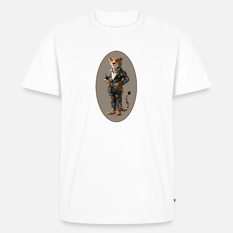 Leopard - Männer Premium Bio T-Shirt - Weiß