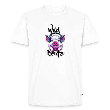 Headphones / Audio / Music / Sound / Cool - Men's Premium Organic T-Shirt - white - Front - Nico (187cm)