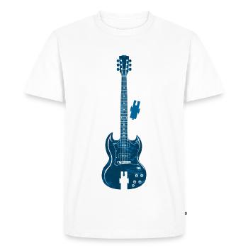 Gitarre Puzzle Blau - Men's Premium Organic T-Shirt - white - Front - Nico (187cm)