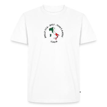 Amore Vino and Sole in Italy. - Men's Premium Organic T-Shirt - white - Front - Nico (187cm)