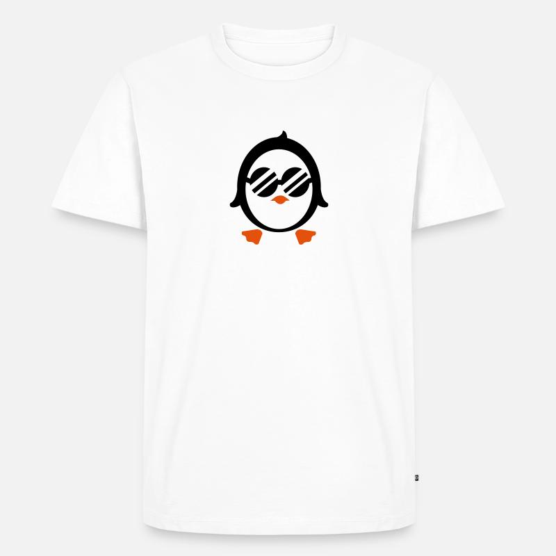Cooler Pinguin - Männer Premium Bio T-Shirt - Weiß