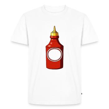 Ketchup Tomate Ketchup Bouteille de Ketchup - T-shirt Premium bio Homme - blanc - Devant - Nico (187cm)