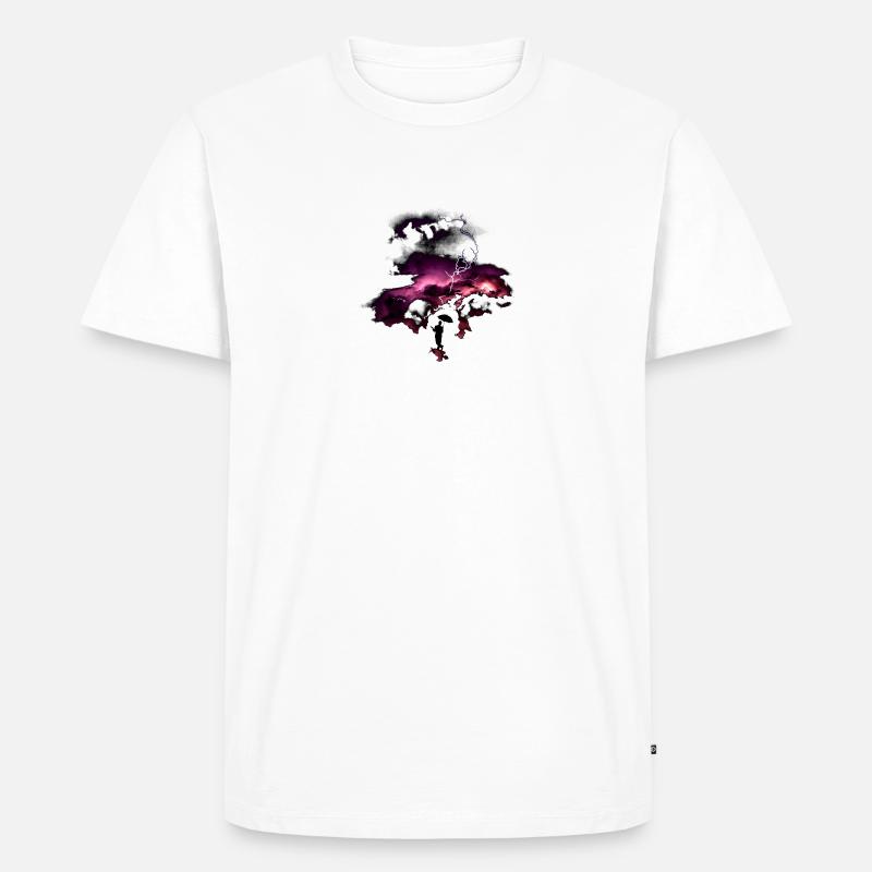 Blitz Gewitter - Männer Premium Bio T-Shirt - Weiß