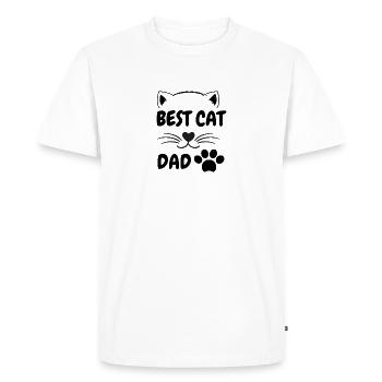BEST CAT DAD - Men's Premium Organic T-Shirt - white - Front - Nico (187cm)