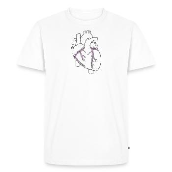 Coeur - T-shirt Premium bio Homme - blanc - Devant - Nico (187cm)