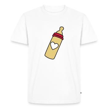 biberon coeur - T-shirt Premium bio Homme - blanc - Devant - Nico (187cm)